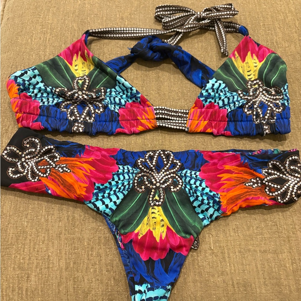 Salty Mermaid reversible thong bikini set size XL